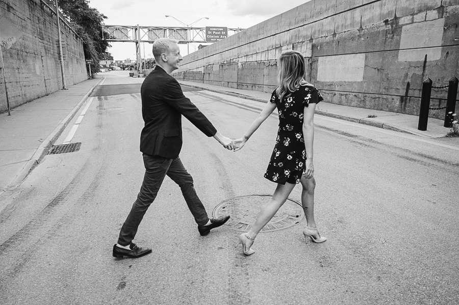 downtown Rochester engagement session